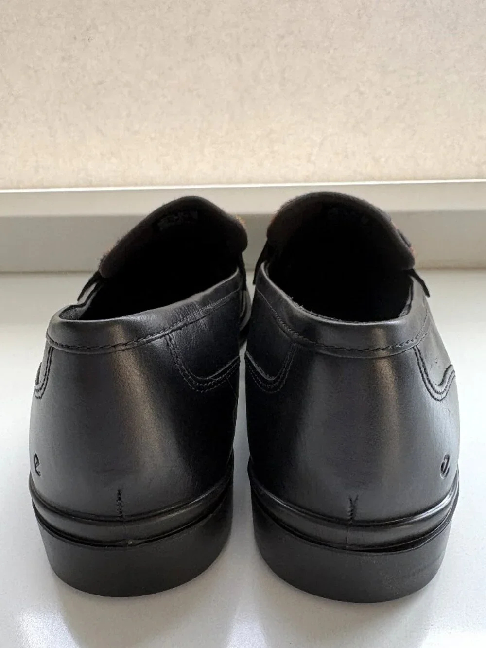 Ecco Dress Classic 15 Penny Loafers Slip On Black Leopard Size 37 US 6 - 6.5 NEW